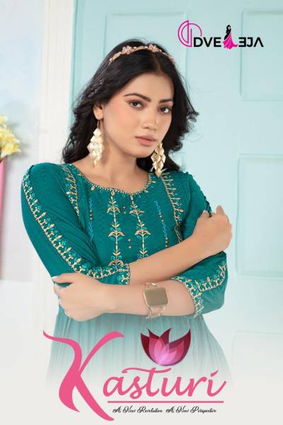 Kasturi Vol 1 By Dveeja Fashion Fancy Summer Wear Flared Kurti Collection